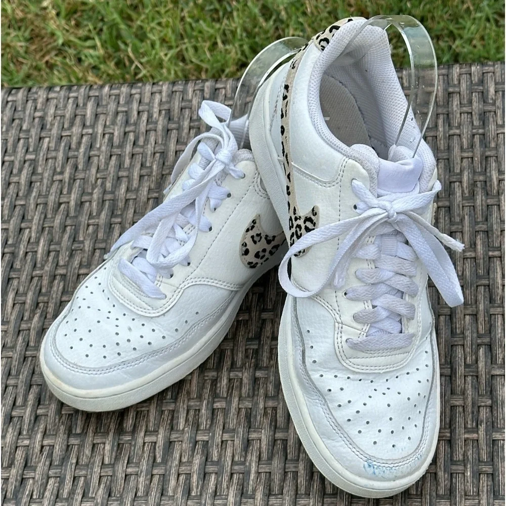 Nike Court Vision Low Leopard Swoosh Sneakers  Size:8.5